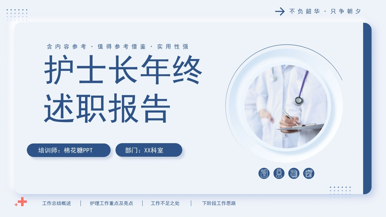 C033护士长年终述职报告PPT-白衣资料网