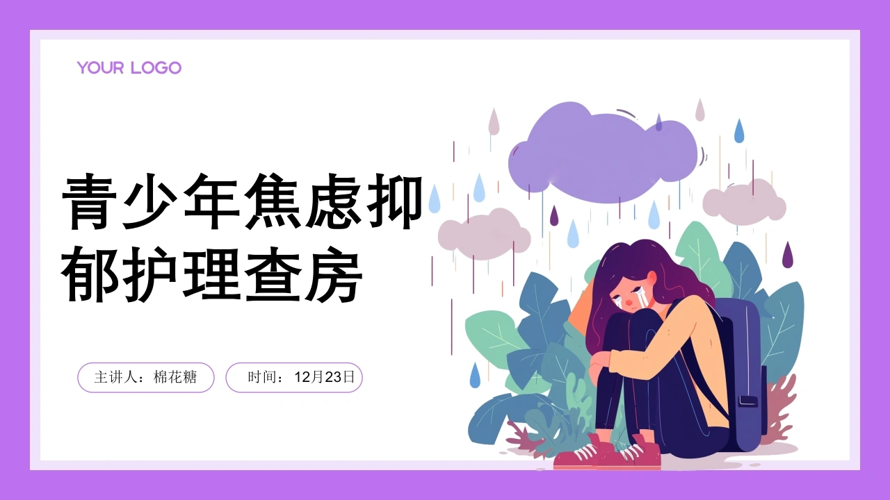 C819青少年焦虑抑郁护理查房带参考文献PPT