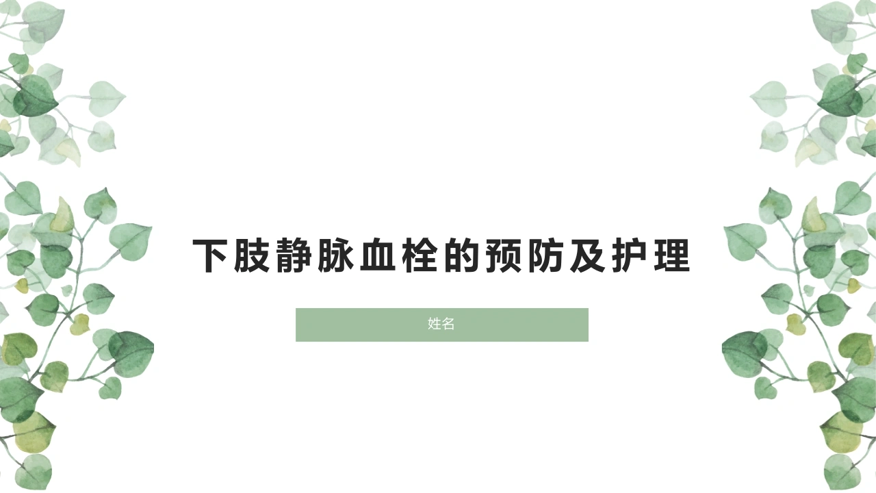 下肢静脉血栓的预防及护理C348_0323092406-白衣资料网