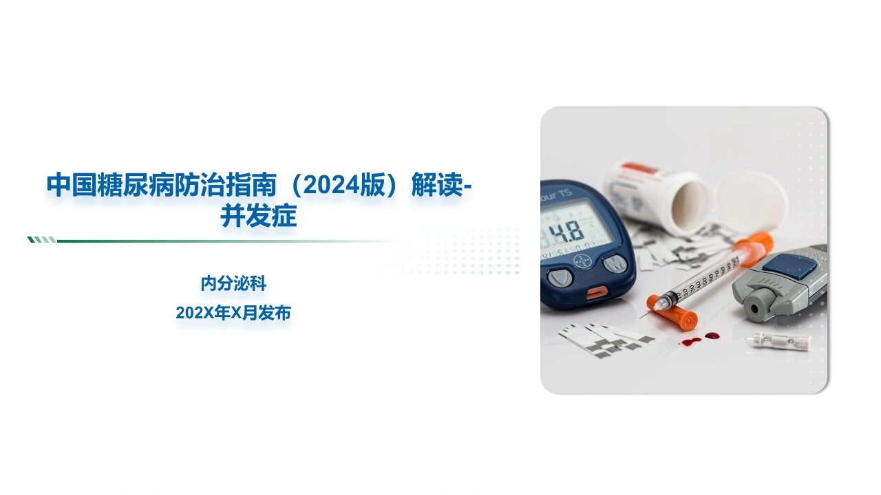 中国糖尿病防治指南2024版解读-并发症C269-白衣资料网